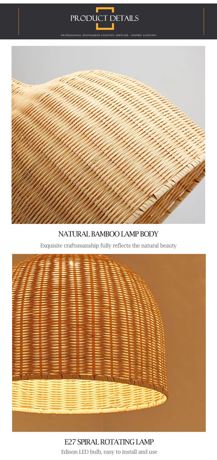 Bamboorito – Bamboo Ceiling Lamps (YL-TB02) (Bell Shape)– Available for Pre-Order