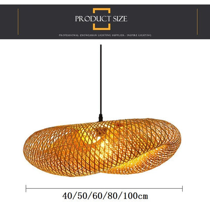 Bamboorito – Bamboo Ceiling Lamps (YL-ZB01) (Oval Swirl Design)– Available for Pre-Order