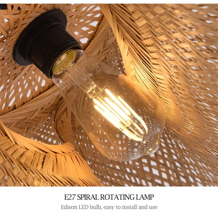 Bamboorito – Bamboo Ceiling Lamps (YL-ZB01) (Oval Swirl Design)– Available for Pre-Order