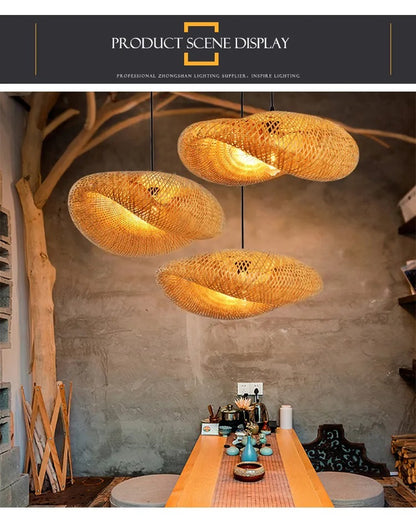 Bamboorito – Bamboo Ceiling Lamps (YL-ZB01) (Oval Swirl Design)– Available for Pre-Order