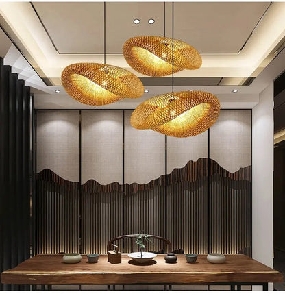 Bamboorito – Bamboo Ceiling Lamps (YL-ZB01) (Oval Swirl Design)– Available for Pre-Order