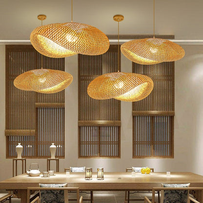 Bamboorito – Bamboo Ceiling Lamps (YL-ZB01) (Oval Swirl Design)– Available for Pre-Order