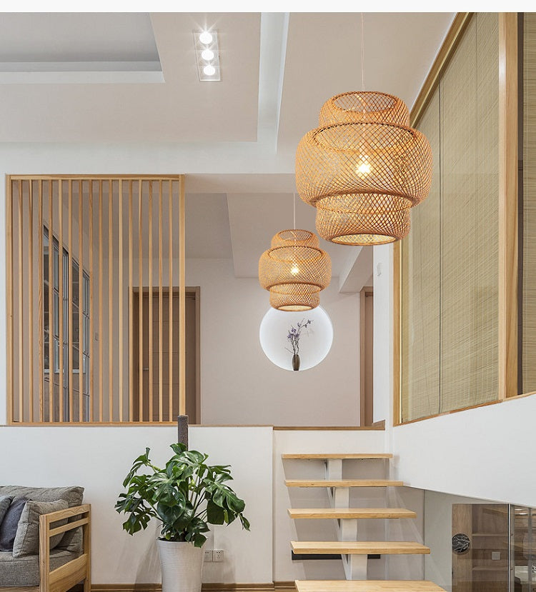 Bamboorito – Bamboo Ceiling Lamps (YL-ZB02) (Layered Cylindrical Design) – Available for Pre-Order